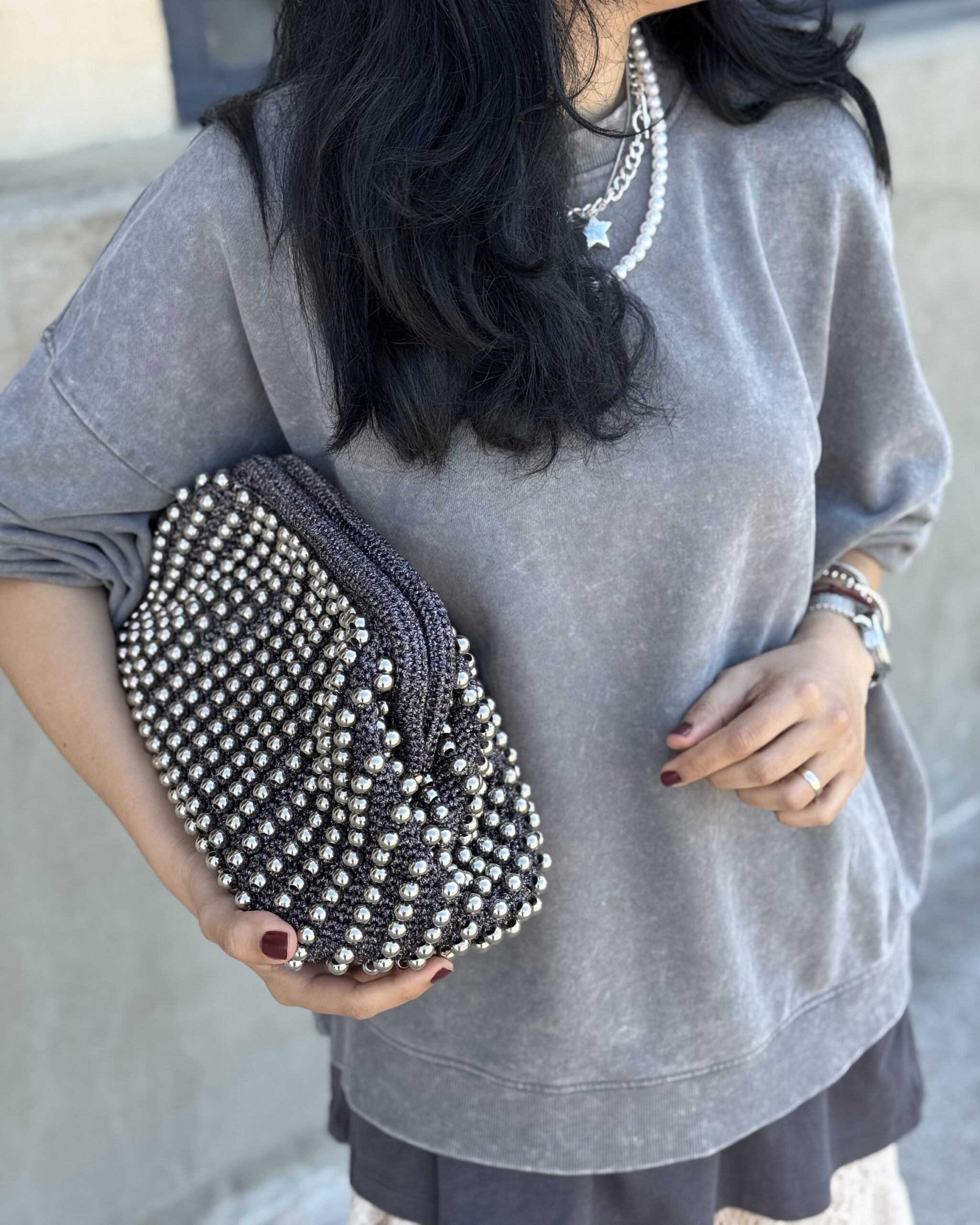 Stella Beaded Clutch Bag